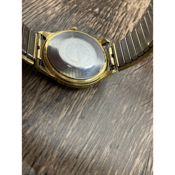 Vintage Timex Marlin Gold Mens Date Watch Mechanical Black Dial Parts and Repair main image 8